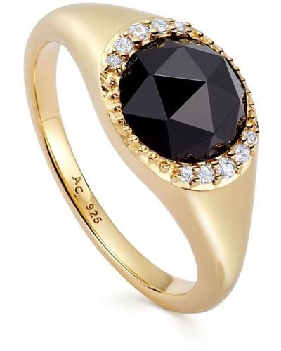 Astley Clarke Gold Luna gemstone-detail ring - Metallizzato