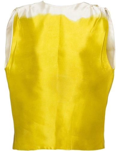 Prada Sleeveless Satin Blouse - Yellow