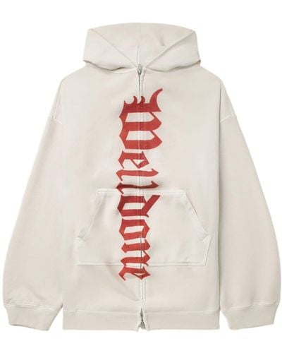 we11done Hoodie mit Logo-Print - Weiß