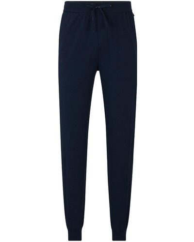 BOSS Cotton Track Trousers - Blue