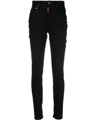 DSquared² Slim-Fit-Jeans mit hohem Bund - Schwarz
