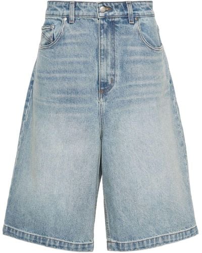 Rhude Jeans-Shorts mit tiefem Schritt - Blau