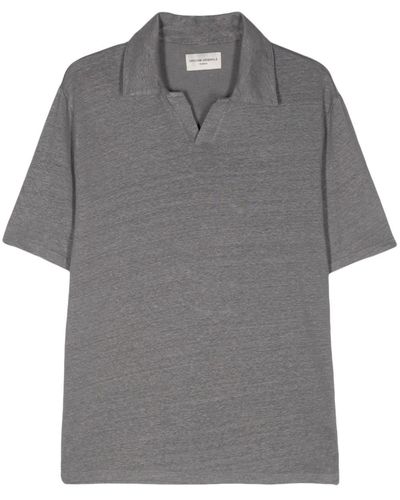 Officine Generale Knitted Polo Shirt - Gray
