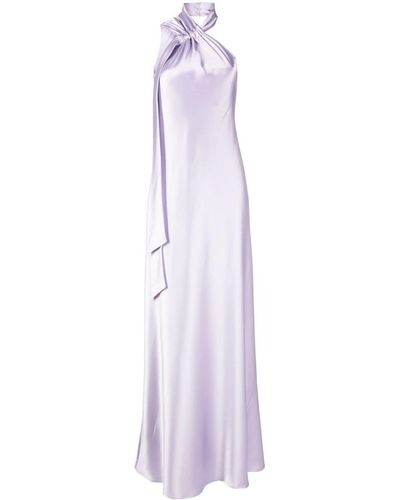 Galvan London Ushuaia Satin Maxi Dress - Purple