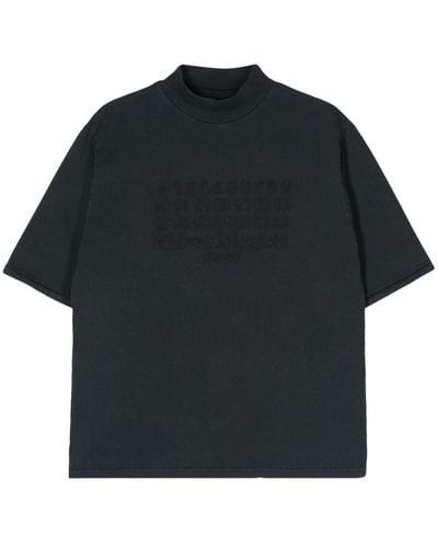 Maison Margiela T-Shirt mit aufgestickten Nummern - Schwarz
