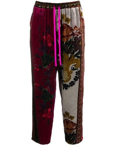 Pierre Louis Mascia Kanpur Jacquard Cropped Trousers - Red