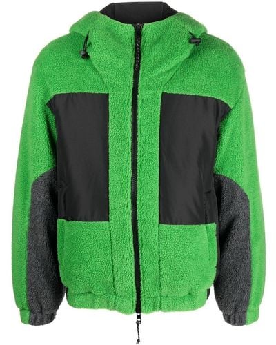 MSGM Hooded Paneled Jacket - Green