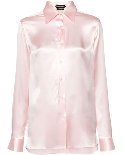 Tom Ford Chemise à fini satiné - Rose