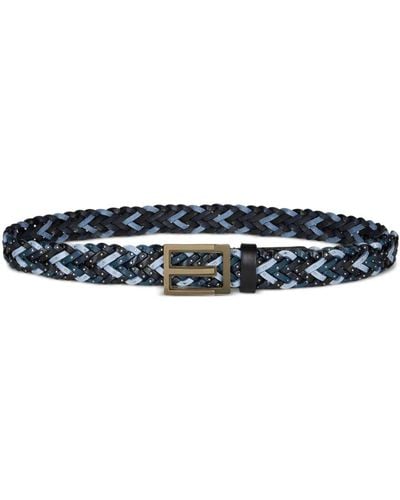 Etro Woven Leather Belt - Blue