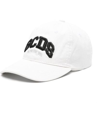 Gcds Logo-embroidered Cotton Cap - White