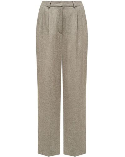 12 STOREEZ Pleat-detail Tailored Trousers - Natural