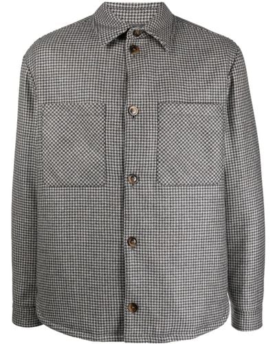 Canali Hemdjacke aus Tweed - Grau