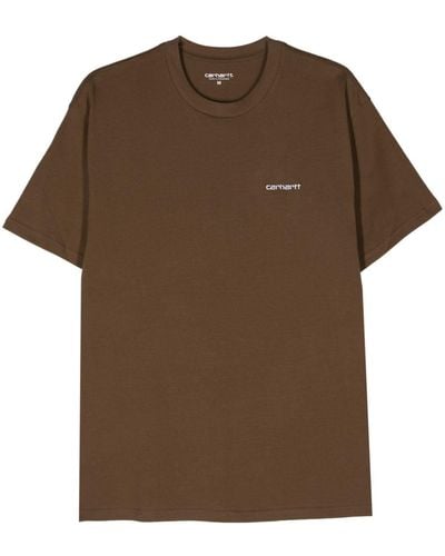 Carhartt T-shirt imprimé à manches longues - Marron