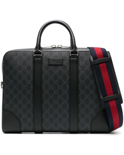 Gucci GG Supreme Briefcase - Zwart