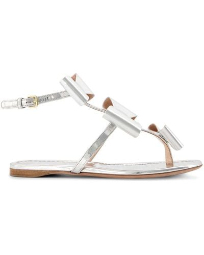 Giambattista Valli Pop-bow Flat Sandals - White