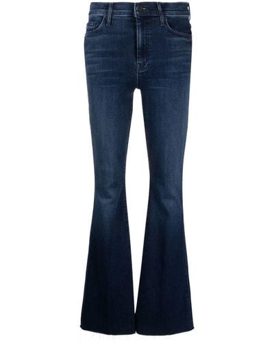 Mother Jeans mit ausgestelltem Bein - Blau