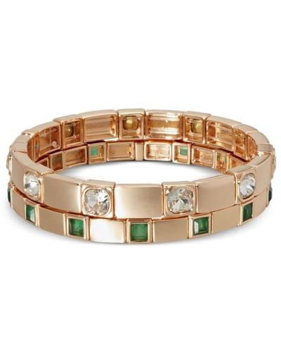 Roxanne Assoulin The Swank Bracelets Crystal-embellished Bracelets (set Of Two) - Metallic