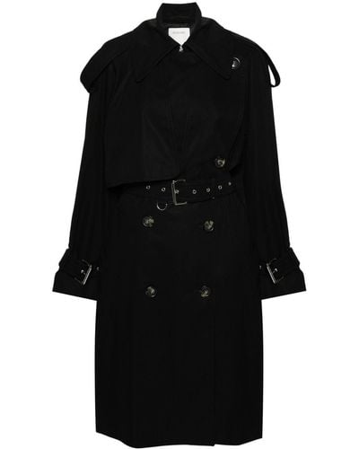 Sportmax Double-breasted Trench Coat - Black