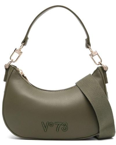 V73 Bolso de hombro con logo bordado - Gris
