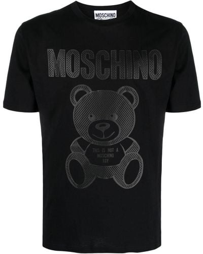 Moschino T-shirt Aus Bio-baumwolle Mit Druck - Schwarz