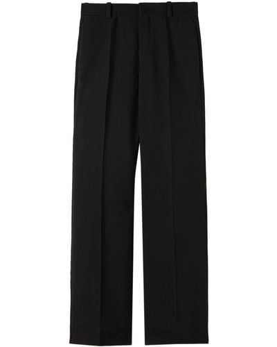 Jil Sander Pantalon en laine à plis marqués - Noir