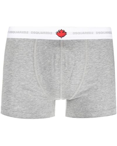 DSquared² Contrasting Logo-waistband Boxers - Grey