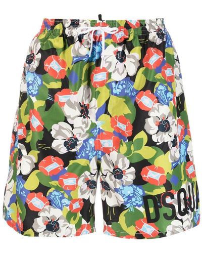 DSquared² Floral-print Swim Shorts - Green