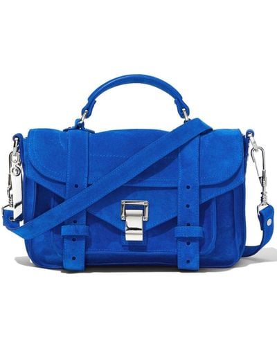 Proenza Schouler Mini sac à bandoulière PS1 en daim - Bleu