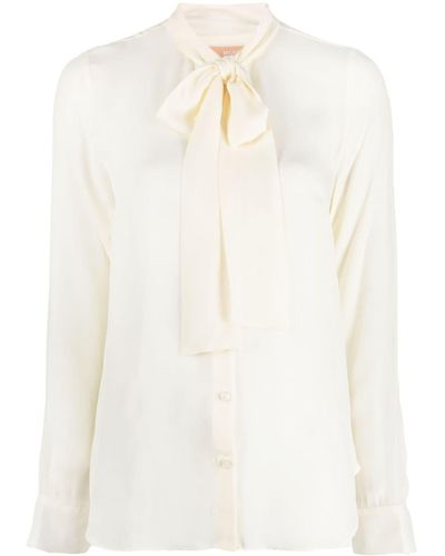 MICHAEL Michael Kors Pussy-collar Long-sleeved Shirt - White