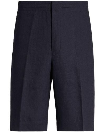 Zegna Pure Linen Shorts - Blue