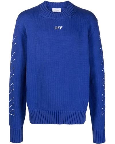 Off-White c/o Virgil Abloh Cotton Blend Sweater - Blue