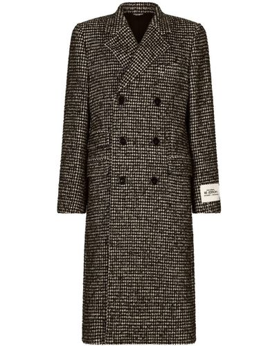 Dolce & Gabbana Manteau croisé en laine pied-de-poule - Multicolore