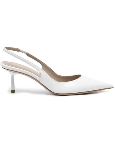 Le Silla Bella 80mm Patent Leather Court Shoes - White