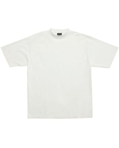 Balenciaga Embroidered-logo Cotton T-shirt - White