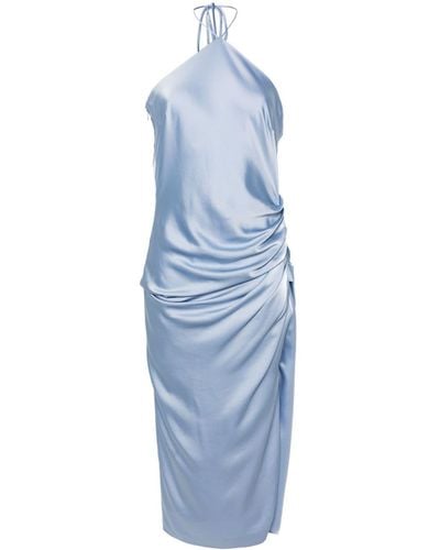 Jonathan Simkhai Hansel Satijnen Midi-jurk - Blauw