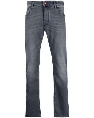 Jacob Cohen Straight-Leg-Jeans mit Logo-Patch - Blau