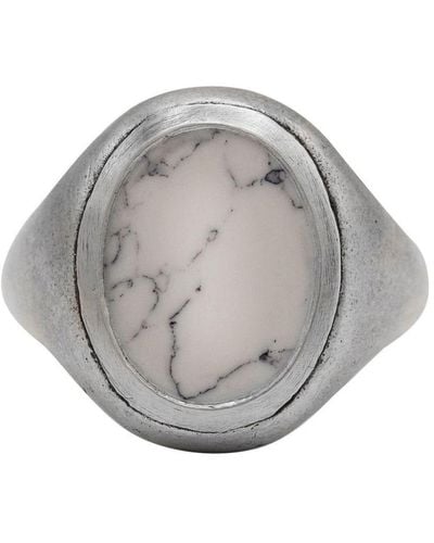 John Varvatos Oval Howlite Ring - Gray