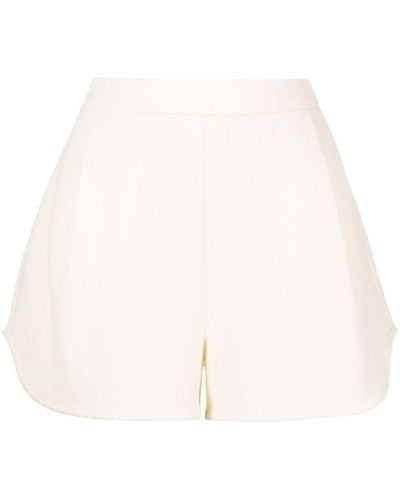 GOODIOUS Cloqué-Shorts mit Bundfalten - Weiß