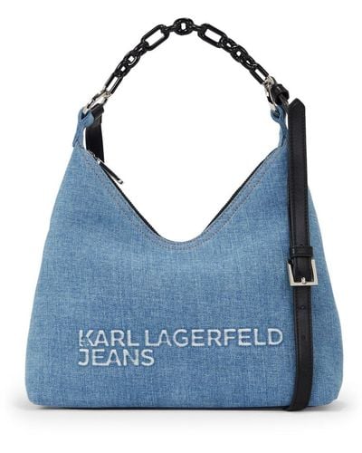 Karl Lagerfeld KLJ Schultertasche im Jeans-Look - Blau