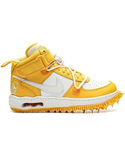 Nike X Off-White Air Force 1 Mid Varsity Maize Sneakers - Gelb