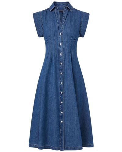Veronica Beard Ruben Midi Shirt Dress - Blue