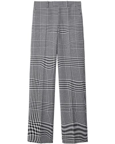Burberry Warped houndstooth wool-blend trousers - Grigio