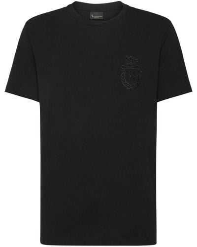 Billionaire T-shirt Met Geborduurd Logo - Zwart