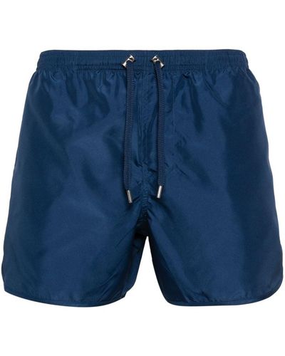 Neil Barrett Badeshorts mit Logo-Schild - Blau