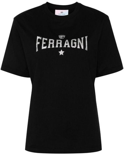 Chiara Ferragni Camiseta con motivo Eyelike - Negro