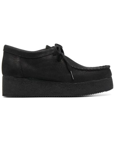 Clarks Platform Lace-up Shoes - Black