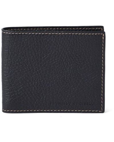 Brunello Cucinelli Bi-fold Leather Wallet - Black