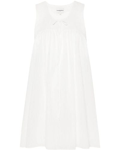 Claudie Pierlot Seersucker Cotton Shift Dress - White