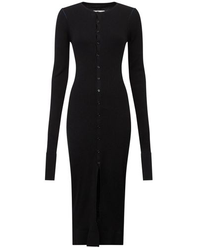 MM6 by Maison Martin Margiela Long-sleeve Midi Dress - Black