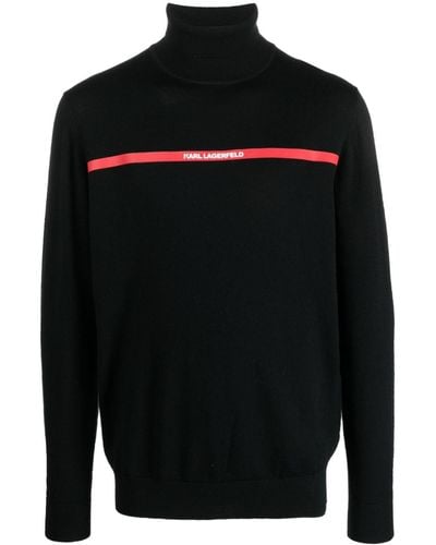 Karl Lagerfeld Logo-print Wool Sweater - Black
